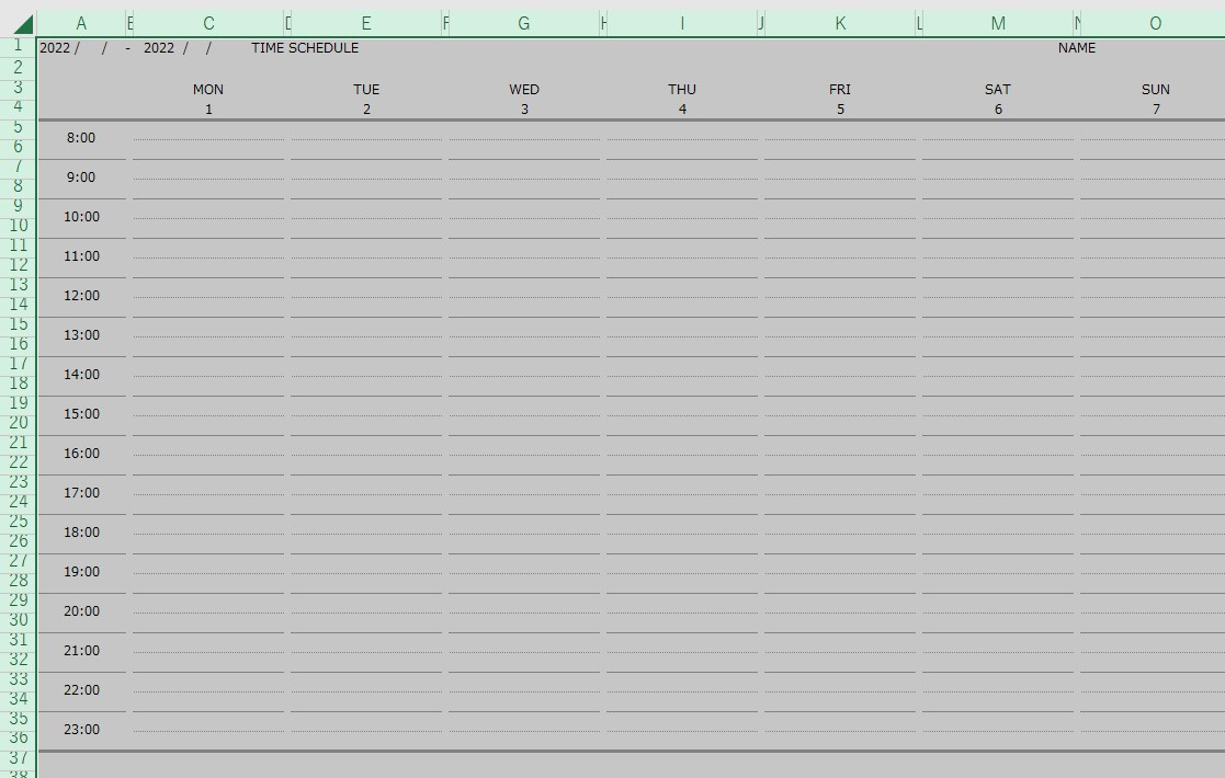 タイムスケジュール表 Excel 無料テンプレート で1日 一週間を管理