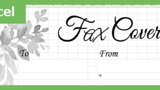 FAX送付状（葉っぱ）（Excel）無料テンプレート「02337」はかわいい葉っぱのイラストデザイン♪