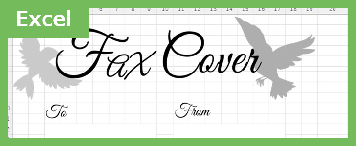 FAX送付状（鳥）（Excel）無料テンプレート「02343」はかわいい鳥のイラストデザイン♪