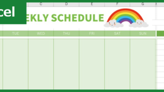 週間スケジュール表（Excel）無料テンプレート「00004」のデザインはかわいいのでおすすめ！