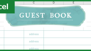 芳名帳（Excel）無料テンプレート「00007」で結婚式をおしゃれに彩れる！