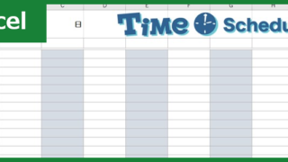 横型24時間タイムスケジュール表（Excel）無料テンプレート「00001」は横型のかわいい素材！