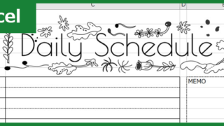 24時間スケジュール表（Excel）無料テンプレート「00004」は作り方がシンプルなフォーマット！