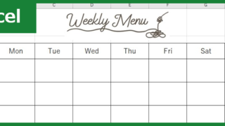 献立表（Excel）無料テンプレート「00005」で一週間のごはんをおしゃれに計画出来る！